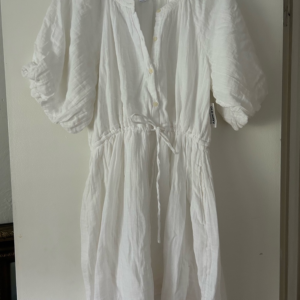 Old Navy White Long Sleeve Dress